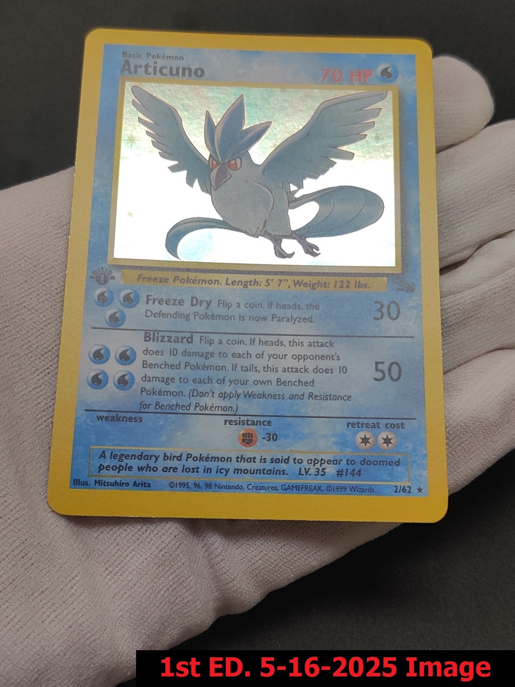Articuno - 2/62 - Holo Rare - 1st Edition